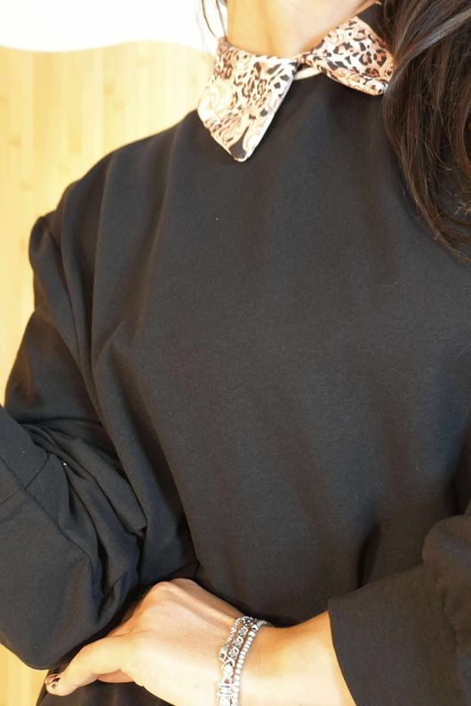 Oris 2 in 1 Pocketed Shirt Sweatshirt Barocco Black